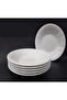 6 Pieces White Corrugated Melamine Pit Dinner Plate 18X3,5 cm Pilaf Dry Chickpea Juicy Food Container