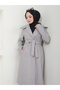 Women's Shawl Collar Buttoned Belted Cashmere Coat - 2