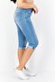 Women Regular Fit Washed Stretchable Denim Capri Jeans, Blue - 3