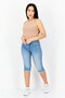 Women Regular Fit Washed Stretchable Denim Capri Jeans, Blue - 4