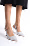 Silver Glitter Heeled Women's Shoes and Bag Ritmo613 - 7