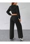 Women's Plus Size Crop Zippered Cardigan Sweat and Sweatpants Set - 4