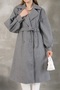 Balloon Sleeve Lined Stamp Coat - 6