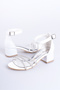 White Glittered Three Stone Girls' Heeled Shoes - 2
