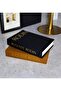 Set of 2 Fabric-Covered Decorative Book Boxes Black and Mustard - 3