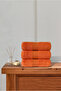 3-Piece Hand Face Towel Set 100% Cotton Certified Head Towel |   Kitchen Dowry Holder 50X90Cm Tile Orange - 4