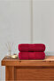 Set of 2 Hand Face Towels 100% Cotton Certified Head Towel |   Kitchen |   Dowry 50X90Cm Claret Red - 3