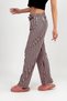Pink Black Striped Women's Soft Textured Sleepwear Sweatpants - 8