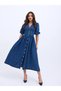 Half Sleeve Waist Detailed Jean Dress