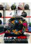 Virtue Chin-Open Sun Visor Ece 22.05 Safety Certificated Helmet Skull Rose Fire Detail Medium