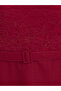 Lace Insert Belted A-Line Midi Dress - 3