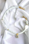 White Natural Broken Stone Bracelet with Glass Tip Detail