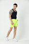 Men's Phosphor Orange-black Garnished Embroidered Pool-Sea Shorts - 2