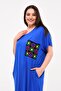 Women's Plus Size Knitted Pocket Detailed Blue Dress - 7