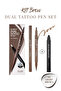 مجموعة أقلام تشذيب الحواجب والمكياج شبه الدائمة CLIO Kill Brow Dual Tattoo Pen Set (02 بني فاتح)