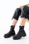 236-2011 Black Stretch Zippered Casual Women's Boots - 3