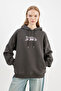 Coool Oversize Wide Fit Hooded Printed Thick Fabric Sweatshirt - 5