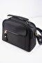 Women's Black Lacost Leather 3-Compartment Hand and Shoulder Bag with Adjustable Strap - 3