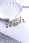 Women's Gold Zircon Detailed Set of 6 Earrings Does Not Tarnish - 2