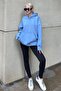 Blue Hooded Fleece-Lined Oversized Sweatshirt Mg1566 - 7