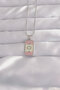 316L Steel Silver Color Pink Enamel Moon Figure Tarot Necklace Tj-Bko9045