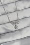 316L Steel Silver Color Zircon Stone Bow Detail Drop Necklace Tj-Bko8922