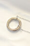 316L Steel Zircon Stone Double Color Necklace Tj-Bko8503 - 2