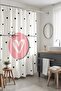 Bathroom Curtain, Knotted Pink Heart Pattern Shower Curtain, Bathtub Curtain 175X200Cm - 2