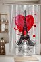 Bathroom Curtain, Love and Paris Pattern Shower Curtain, Bathtub Curtain 175X200Cm - 3