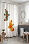 Ethnic Floral Birds Pattern Shower Curtain, 175X200Cm Size Bathroom Curtain