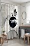 Bathroom Curtain, Deer in the Night Moon Pattern Shower Curtain, Bathtub Curtain 175X200Cm - 2