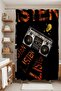 Bathroom Curtain, Retro Radio Pattern Shower Curtain, Bathtub Curtain 175X200Cm