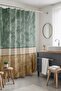 Bathroom Curtain, Ethnic Green Cream Abstract Patterned Patterned Shower Curtain, Bathtub Curtain 175X200Cm