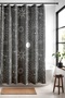 Gray Bohemian Standing Shaped Shower and Bathtub Curtain 175X200Cm