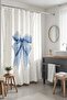 Bathroom Curtain, Blue Polka Dot Bow Pattern Shower Curtain, Bathtub Curtain 175X200Cm