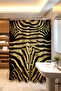 Forehead Textured Leopard Shower Curtain Gold - 175X200Cm Bathtub Curtain