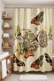 Bathroom Curtain, Bohemian Colorful Butterflies Patterned Shower Curtain, Bathtub Curtain 175X200Cm