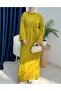 Lace-Up Long Crew Neck Knitwear Dress - 3