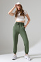 Women's Modal Fabric High Waist Double Pocket Soft Textured Rubber Leg Detailed Sweatpants - 4