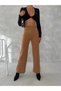 Women's Relaxed Fit Wide Leg Comfort Elastic Waist Knitwear Trousers - 4