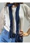 130X40 cm Beaded Combed Cotton Soft Women's Scarf Shawl Dark Blue - 3