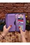 Lilac Unisex Leather Portfolio Card Holder Long Wallet with Phone Compartment - 3