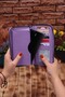 Lilac Unisex Leather Portfolio Card Holder Long Wallet with Phone Compartment - 2