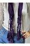 130X40 cm Beaded Combed Cotton Soft Women's Scarf Shawl Purple - 4