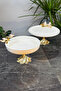 Butterfly Kand Footed Porcelain Bowl and Plate Presentation Set & Metal Footed Salad Dish Presentation Set - 2