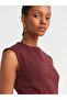 90908 Burgundy Stitched Mini Dress - 4
