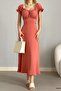 Powder Color Madonna Collar Ayrobin Dress