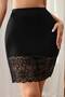 Basic Pencil Skirt - Lace Detail Mini Skirt, Waist Liqra and Elastic - 4
