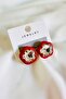 STONE EMBELLISHED FLOWER EARRINGS - 3
