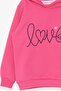 Girl's Sweatshirt with Embroidered Text and Printed Lettering, Ages 2-6, Pink - 7